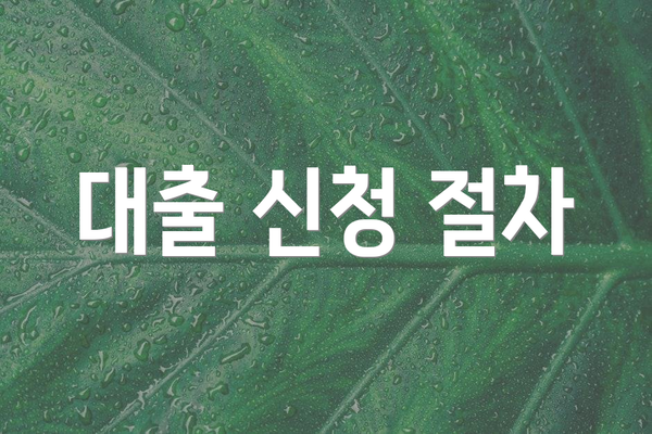 대출 신청 절차