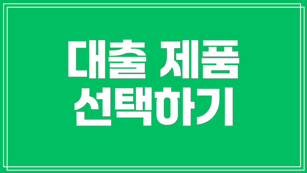 대출 제품 선택하기