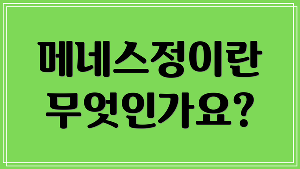 메네스정이란 무엇인가요?