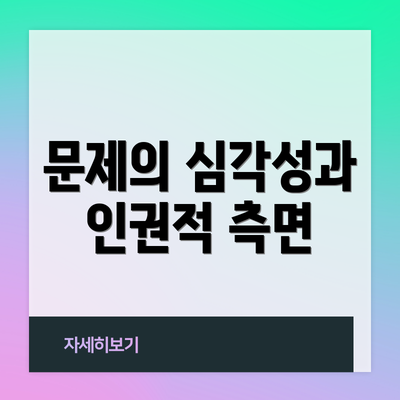 문제의 심각성과 인권적 측면