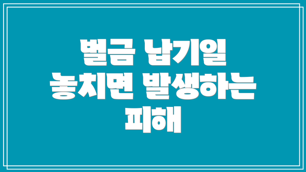 벌금 납기일 놓치면 발생하는 피해