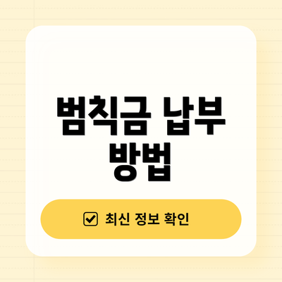 범칙금 납부 방법