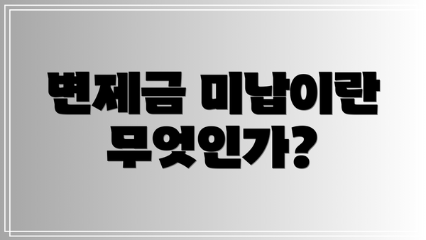 변제금 미납이란 무엇인가?