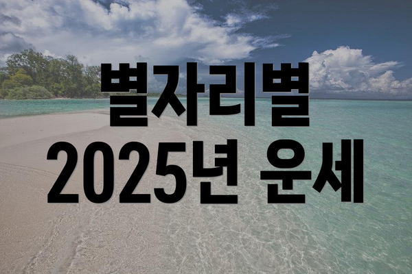 별자리별 2025년 운세