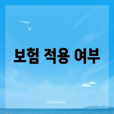 보험 적용 여부