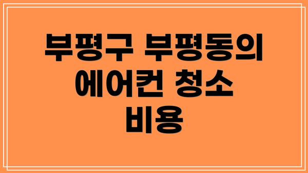 부평구 부평동의 에어컨 청소 비용