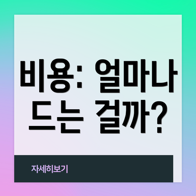 비용: 얼마나 드는 걸까?