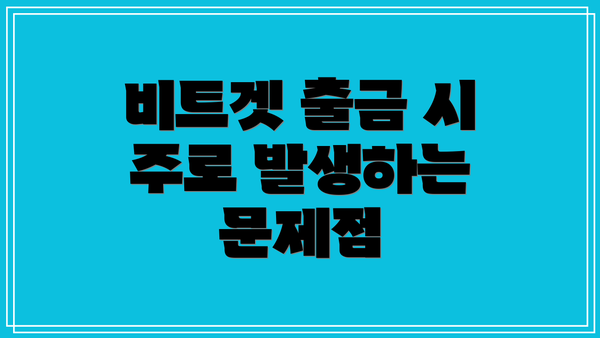 비트겟 출금 시 주로 발생하는 문제점