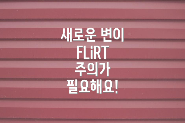 새로운 변이 FLiRT 주의가 필요해요!