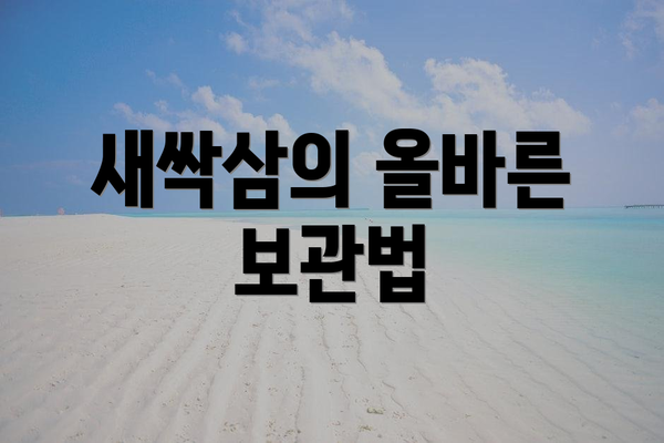 새싹삼의 올바른 보관법