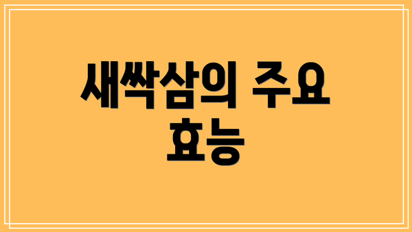 새싹삼의 주요 효능