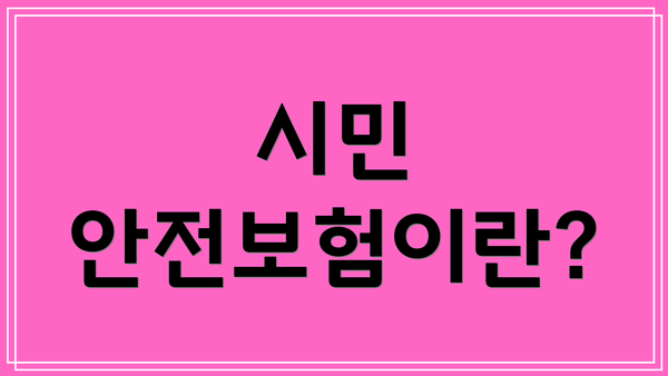 시민 안전보험이란?
