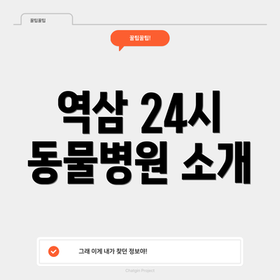 역삼 24시 동물병원 소개