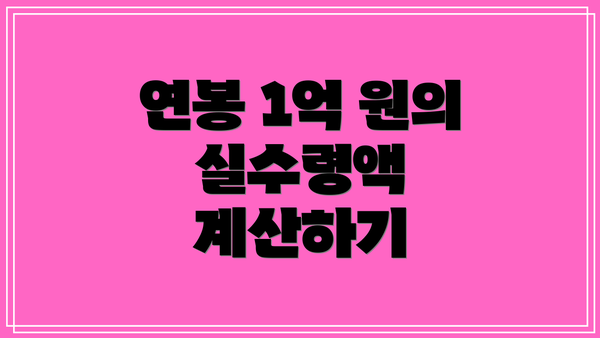 연봉 1억 원의 실수령액 계산하기