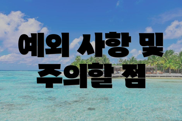 예외 사항 및 주의할 점