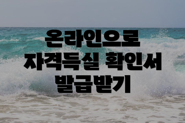 온라인으로 자격득실 확인서 발급받기