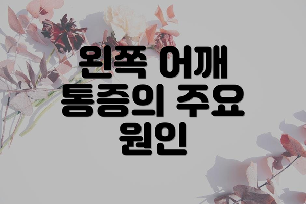 왼쪽 어깨 통증의 주요 원인