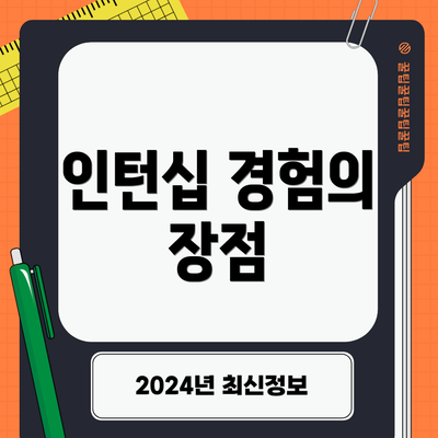인턴십 경험의 장점