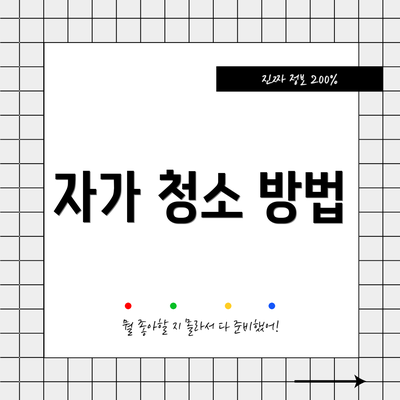 자가 청소 방법