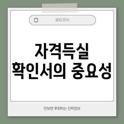 자격득실 확인서의 중요성