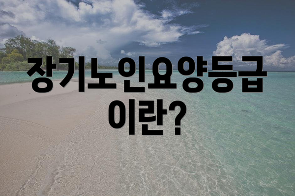 장기노인요양등급이란?