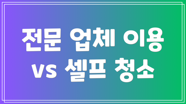 전문 업체 이용 vs 셀프 청소