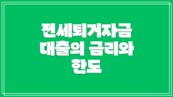 전세퇴거자금 대출의 금리와 한도