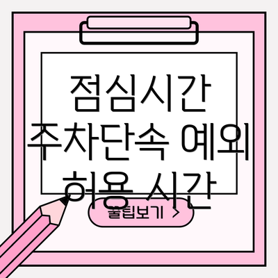 점심시간 주차단속 예외 허용 시간