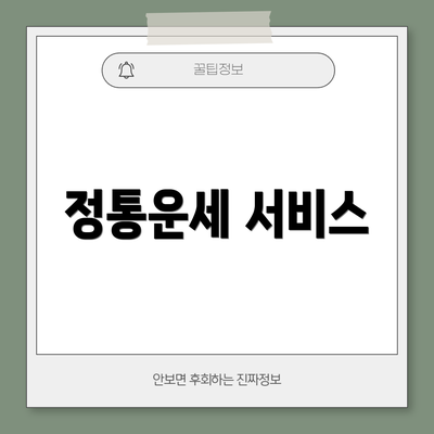 정통운세 서비스