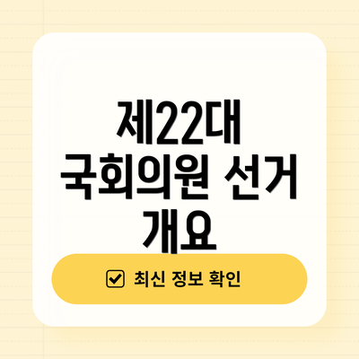 제22대 국회의원 선거 개요