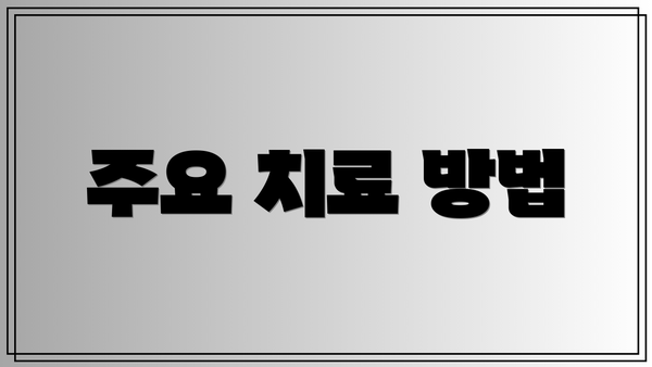 주요 치료 방법