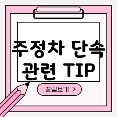 주정차 단속 관련 TIP