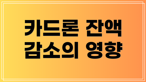 카드론 잔액 감소의 영향