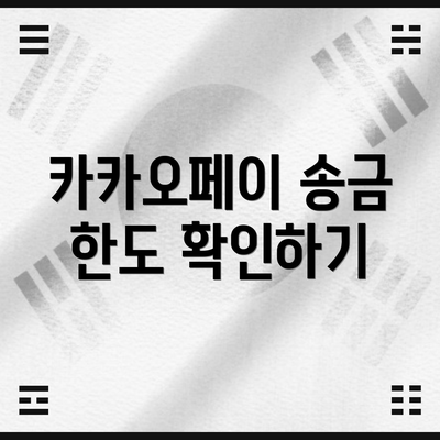 카카오페이 송금 한도 확인하기