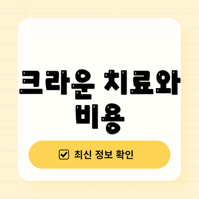 크라운 치료와 비용