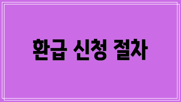 환급 신청 절차