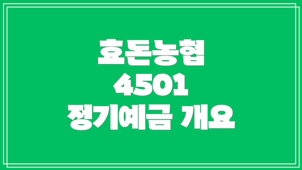 효돈농협 4501 정기예금 개요